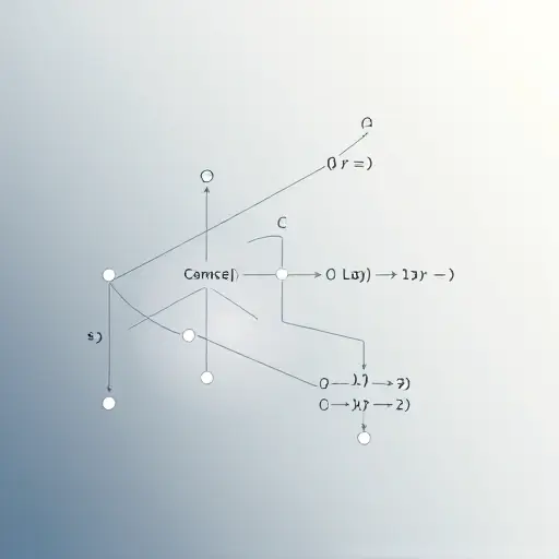 An abstract visual representation of constructive object theory, lambda calculus, and recursive functions: interconnected symbolic nodes showing lambda expressions, function application arrows, and recursive call diagrams, rendered in a clean, minimalist technical diagram style with subtle geometric patterns and soft gradient background, evoking mathematical elegance and computational logic