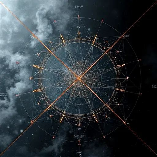 An abstract mathematical visualization representing the theoretical foundations of classical invariant theory, focusing on the problem of constructing a finite set of fundamental invariants. Depict symbolic algebraic structures such as polynomial forms, group actions (e.g., GL(n) acting on tensors), and invariant expressions emerging from symmetry. Use geometric motifs like orbits, symmetry planes, and algebraic surfaces to suggest invariance under transformation. Include subtle representations