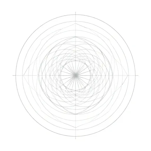 A geometric illustration of the Poincaré disk model in hyperbolic geometry, showing a circular boundary with nested hyperbolic lines (geodesics) curving inward, forming a symmetric pattern of intersecting arcs, representing the non-Euclidean nature of Lobachevskian geometry, with no text or labels, soft grayscale tones, clean lines