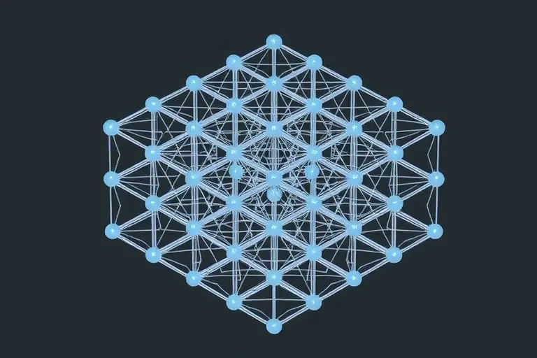 A high-quality scientific illustration of a two-dimensional time crystal, showing a layered lattice structure with repeating patterns that represent temporal periodicity, visualized as a grid of interconnected nodes with subtle wave-like distortions to convey time symmetry, rendered in a clean, detailed style suitable for academic publication
