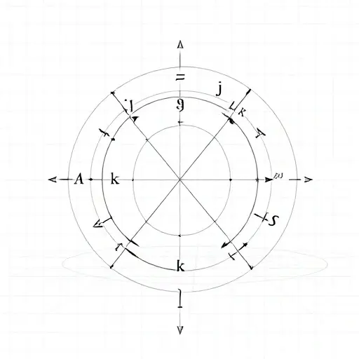 An abstract visual representation of quaternions in a 4D space, showing non-commutative multiplication through rotating vectors and algebraic symbols like i, j, k with directional arrows indicating order-dependent outcomes, subtle grid background suggesting hypercomplex number system, no text or labels, minimalist and precise line art style