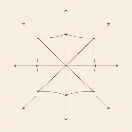 A visual representation of the theoretical foundations of invariant theory and Hilbert's theorem. Depict abstract geometric shapes and patterns that symbolize algebraic invariants and group actions. Use a minimalist and mathematical aesthetic with clean lines and symmetrical compositions to convey the precision and elegance of the theory.