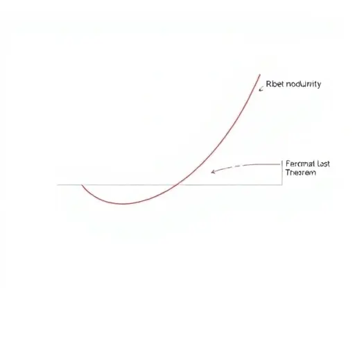 A minimalist mathematical illustration showing a stylized elliptic curve over a complex plane, with subtle annotations of the Ribet modularity theorem and Fermat's Last Theorem, rendered in clean vector lines and soft pastel colors, emphasizing abstract mathematical concepts without any text or numbers