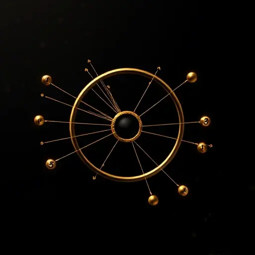 An abstract conceptual illustration of the loss of unique factorization in ring theory, showing a symbolic ring structure with branching paths representing multiple distinct factorizations of an element into irreducibles, visualized as diverging golden threads emanating from a central node, fading into semi-transparent algebraic symbols (like √-5, 2, 3, 1+√-5) hovering in a dark, minimalist background with subtle geometric lattice patterns, evoking mathematical elegance and conceptual tension