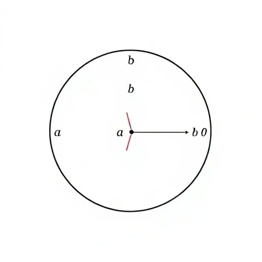 An abstract algebraic diagram showing a non-integral commutative ring with zero divisors: two non-zero elements a and b such that a·b = 0, represented as overlapping geometric shapes (e.g., circles or vectors) whose intersection yields a null point, with algebraic notation like 'a ≠ 0, b ≠ 0, ab = 0' subtly integrated into the background as faint symbols, no text or digits visible in the foreground, clean minimalist design, high quality, mathematical illustration style