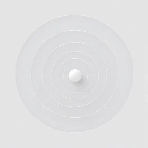 An abstract visualization of the cumulative hierarchy in ZFC set theory, showing pure sets built from the empty set through iterative power set operations, with no urelements (atoms) present; depict transparent, nested layers representing V_α levels, each containing sets as geometric forms (like nested spheres or boxes) emanating from a central point (the empty set), emphasizing purity and well-foundedness, in a clean, minimalist mathematical style