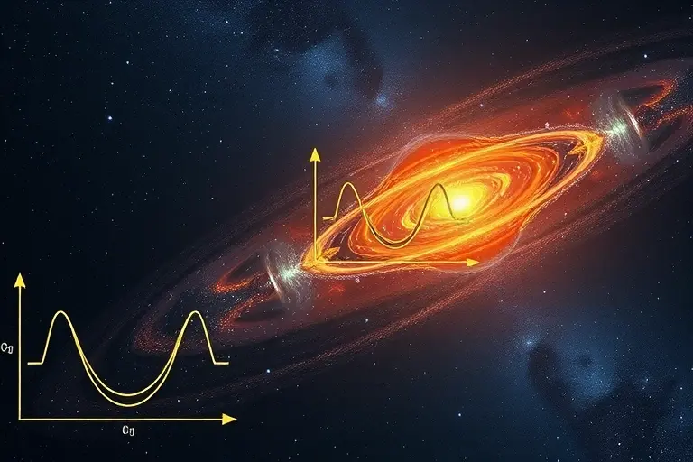 A high-quality scientific illustration showing cosmic expansion with thermodynamic diagrams, abstract representation of entropy and energy flow in the universe, subtle background of stars and galaxies, no text or numbers, clean and precise visual style