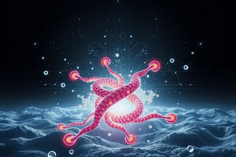 A surreal scientific illustration showing the birth of matter from emptiness, featuring abstract quantum foam, glowing particles emerging from void, symbolic representation of fundamental physics breakthrough, high detail, no text or numbers