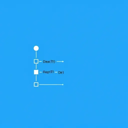 A minimalist abstract representation of logical operations and deterministic processes, with clean lines and geometric shapes symbolizing Horn clauses and Prolog's execution flow. Use a color scheme of blues and whites to convey efficiency and precision.