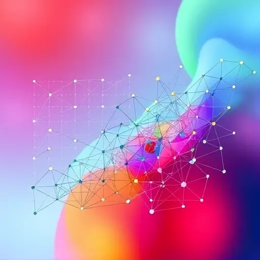 Abstract representation of the transition from classical analysis to functional integration. Depict a classical mathematical framework (e.g., a grid of points, geometric shapes) gradually morphing into a more fluid, interconnected network representing functional integration. Use colors to differentiate the two stages, with the transition area showing a blend of both. Focus on conveying the concept of change and interconnectedness.