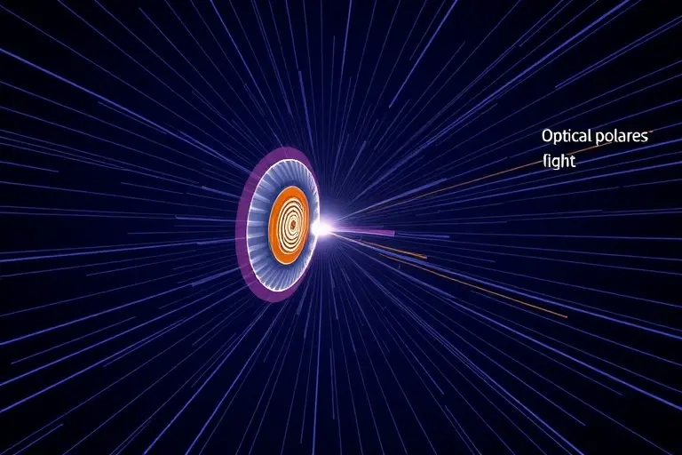 A high-quality scientific illustration showing optical vortices and the spin angular momentum of light, featuring a circularly polarized light beam with a helical phase front, bright spiral intensity pattern, and a subtle representation of angular momentum vectors, all rendered in a clean, detailed style suitable for a physics journal