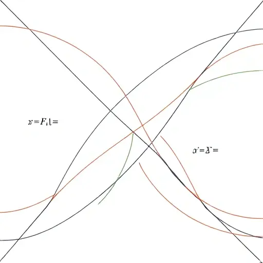 Abstract representation of the transition from classical analysis to integral calculus. Depict interwoven lines and shapes representing differential equations and integrals, with a visual merging or synthesis occurring in the center. Use contrasting colors to highlight the difference and connection between the two concepts. Focus on a clean, modern aesthetic with a sense of mathematical harmony.