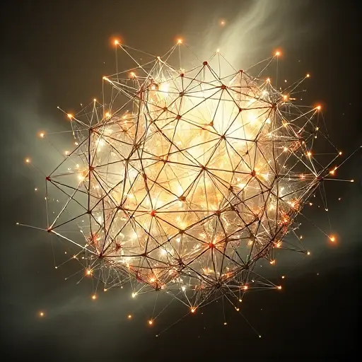 An abstract, high-level visual representation of a radical superalgebraic framework, showing intertwined geometric shapes and flowing structures that suggest algebraic operations and the construction of unitary representations for non-degenerate objects, with luminous connections and a sense of deep mathematical elegance, without any literal symbols, letters, or numbers.