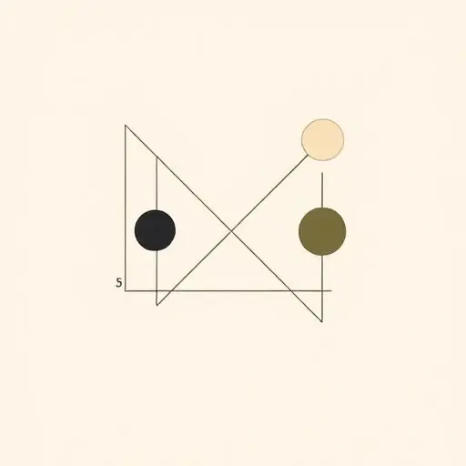 A minimalist abstract representation of the concept of intuitionism in logic, featuring geometric shapes and lines to symbolize the existential quantifier and its unique interpretation in intuitionistic logic. Use a muted color palette with soft edges to convey the philosophical depth and complexity of the subject.