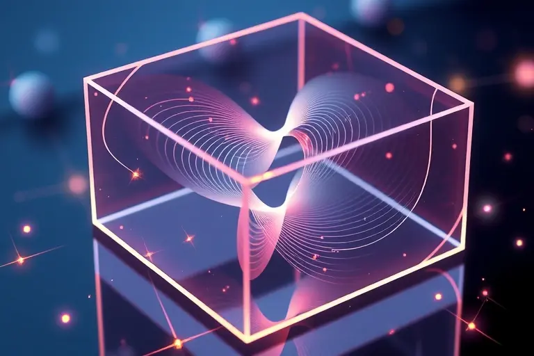 A two-dimensional system exhibiting exciton-polariton condensates, showing quantum vortices and coherent matter-wave patterns in a semiconductor microcavity, with subtle light interference and smooth quantum fluid dynamics, rendered in a scientific visualization style