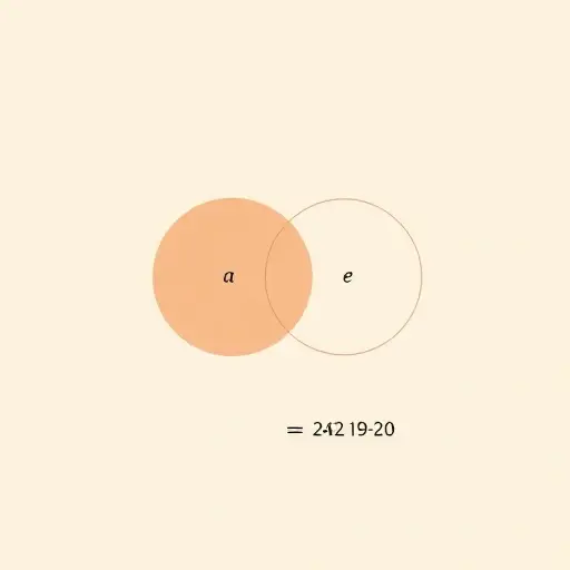 A minimalist illustration showing two sets represented by overlapping circles, with one set highlighted to indicate equivalence, and a subtle numeric indicator showing the cardinality of each set, all rendered in a clean, flat design with muted colors