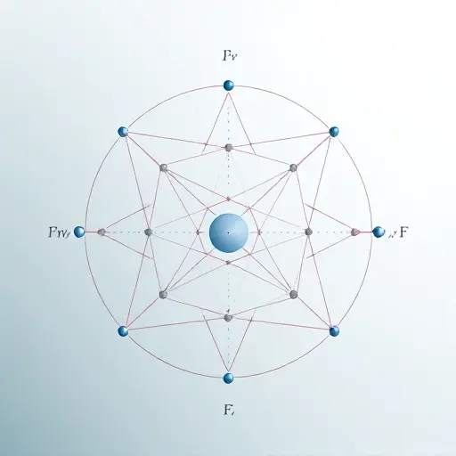 An abstract visual representation of group representation theory in quantum systems, featuring symmetric mathematical structures like Lie groups and Hilbert spaces intertwined with quantum wavefunctions and operators, depicted in a clean, minimalist, high-quality style with soft gradients and geometric precision