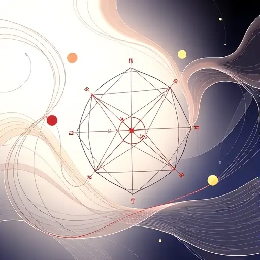 A high-resolution illustration of a mathematical proof scene showing a Poincaré conjecture diagram intertwined with Ricci flow streams, featuring elegant flowing lines and abstract geometric shapes, rendered in the smallHQ style
