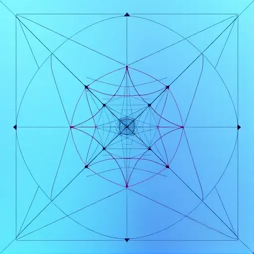 Abstract geometric representation of linear functionals extending in a normed space. Depict interwoven lines and shapes suggesting the extension process, with a central element representing the theorem's core concept. Use a color palette of blues, greens, and purples to convey mathematical depth and abstractness.