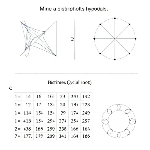 A mathematical illustration representing Artin's hypothesis and primitive roots modulo a prime number, featuring abstract geometric patterns symbolizing distribution and asymptotic behavior, with a subtle grid of prime numbers and circular motifs indicating cyclic groups, in a clean, minimalist style