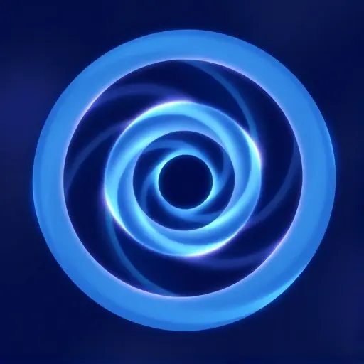 A stylized representation of a Hamiltonian system with a focus on invariant tori. Depict a central, swirling vortex representing the system's dynamics. Around this vortex, show several smooth, interconnected torus shapes, subtly glowing and rotating. The overall color palette should be cool blues and purples, suggesting stability and equilibrium. The background should be dark and abstract, emphasizing the central structures.