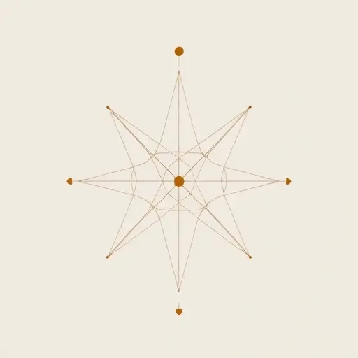 A minimalist abstract representation of non-commutative geometry intersecting with quantum mechanics, featuring subtle duality motifs of Gel'fand-Naimark, rendered in a smallHQ style with clean lines and muted colors, no text or symbols