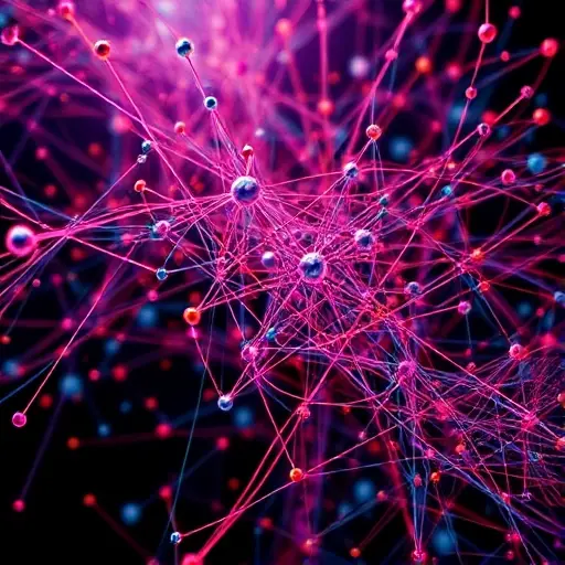 Abstract visualization of chaotic systems, depicting interconnected nodes and flowing lines representing dynamic relationships. Focus on the complexity and unpredictability of the system, using vibrant colors and a sense of motion. The image should evoke a feeling of intricate patterns and emergent behavior.