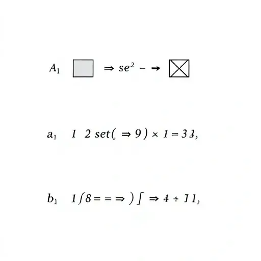 A minimalist illustration representing constructive mathematics and logic, showing a clear, step-by-step construction of a mathematical object like a set or function, using simple geometric shapes and clean lines to emphasize explicit construction, no text or numbers