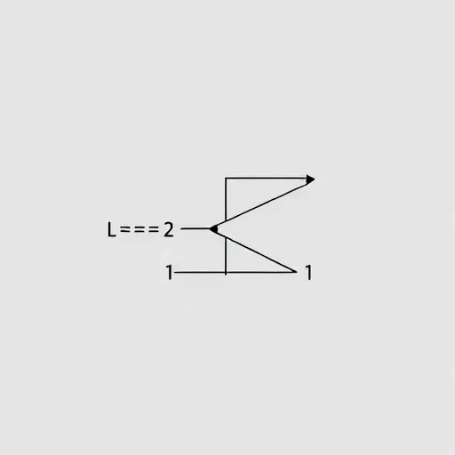 A minimalist abstract representation of logic gates and connections, symbolizing Horn clauses and the deterministic nature of Prolog. Use clean lines and geometric shapes to depict the logical flow and structure, with a focus on clarity and simplicity.