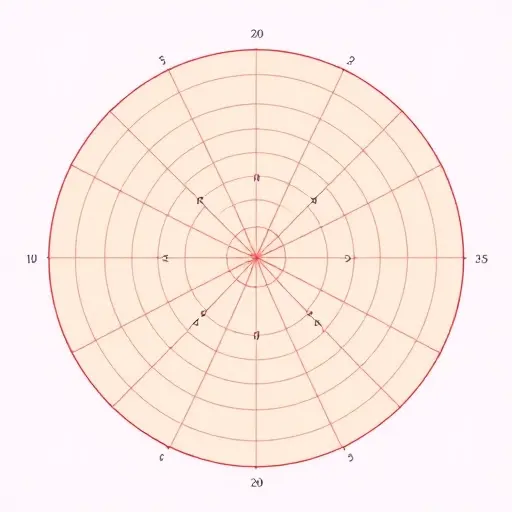 A Poincaré disk model in hyperbolic geometry, showing a circular boundary with hyperbolic lines represented as arcs perpendicular to the boundary, and a grid of equidistant hyperbolic circles centered at the origin, illustrating the metric structure without any text, numbers, or labels