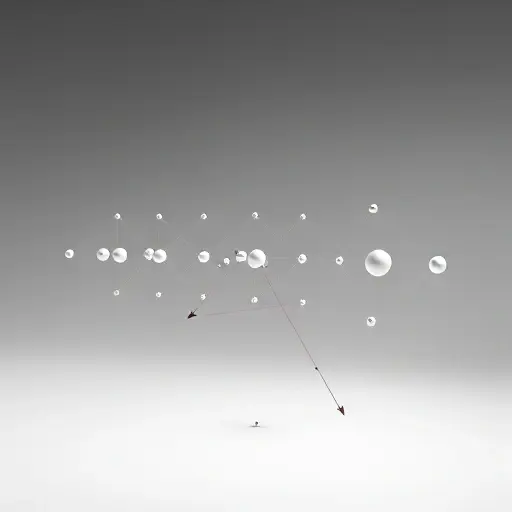 An abstract mathematical visualization representing the Eberlein-Šmulian theorem and weak topology in Banach spaces, showing a sequence of points in an infinite-dimensional space converging weakly, with subtle geometric structures suggesting compactness in the weak topology, interconnected with symbols of the Banach-Alaoglu theorem (such as a closed unit ball in the dual space) and reflexivity criteria (like a double arrow between a space and its double dual), all rendered in a clean, precise, h