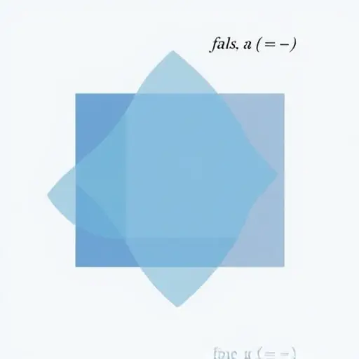An abstract visual representation of the principle of excluded third in many-valued logical systems, featuring overlapping translucent geometric shapes in varying shades of blue and gray, symbolizing truth values beyond binary true/false, with faint mathematical notation of logical operators (like →, ∧, ∨) subtly embedded in the background, no text or labels, minimalist and precise aesthetic