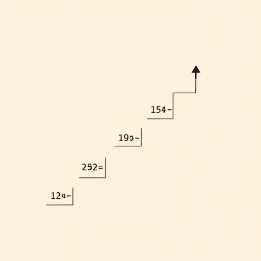 A minimalist illustration showing a simple logical progression: a series of ascending steps labeled with natural numbers, a stylized Peano axiom scroll, and a subtle induction arrow pointing upward, all rendered in clean line art with muted pastel colors, no text or numbers visible on the image