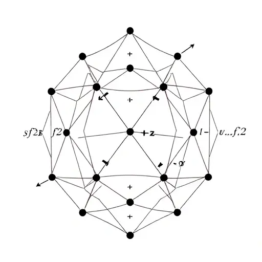 A symbolic representation of Gröbner bases and polynomial ideals: abstract algebraic structures visualized as interconnected geometric shapes (like polyhedra or lattices) with flowing algebraic expressions (polynomials, reduction arrows) weaving through them, suggesting the process of reducing systems of nonlinear equations via Buchberger's algorithm; subtle mathematical notation in the background (e.g., ideals ⟨f₁, f₂, ...⟩, S-polynomials) rendered in a clean, minimalist, high-quality technical