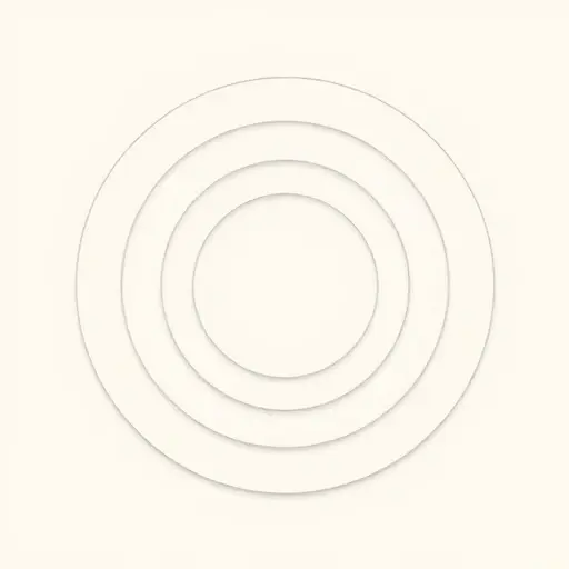 An abstract illustration representing the concept of the empty set as the starting point of the hierarchy of sets in ZFC set theory. The image should depict a minimalist, geometric design with a central empty circle or void symbolizing the empty set. Surrounding the empty set, there should be a series of nested shapes or layers, each representing higher levels of the set hierarchy. The overall composition should convey a sense of order and progression, emphasizing the foundational role of the em