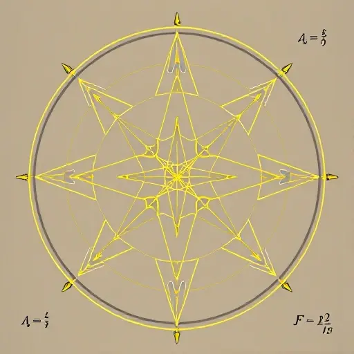 A detailed illustration of a mathematical concept showing symmetry groups applied to polynomial roots, featuring elegant geometric patterns, abstract algebraic symbols, and a scholarly atmosphere, rendered in a clean, educational style