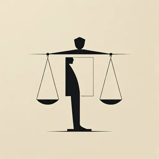 A minimalist abstract representation of a paradoxical mafia figure within a deontological logic framework, visualized as interlocking geometric shapes and symbolic scales, conveying constraints of dynamic approach, no text or numbers, subtle shadows, muted color palette
