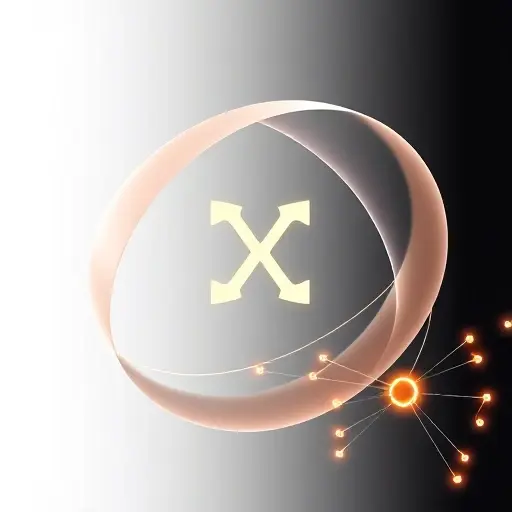 An abstract illustration of the theorem of polynomial correspondence used in primality testing, featuring intertwining smooth polynomial curves forming a harmonious pattern, a stylized prime symbol created from geometric shapes, and a network of glowing nodes and connections representing algorithmic steps, all rendered with a clean, high‑resolution smallHQ aesthetic