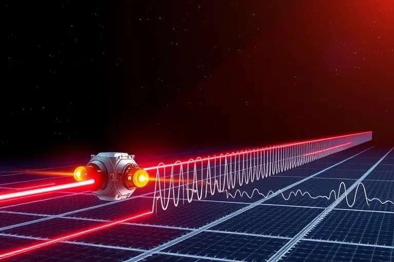A high-quality scientific illustration showing gravitational wave detectors such as LIGO and Virgo with clear visual separation of gravitational wave signals from background noise, featuring laser interferometers, waveforms, and clean data streams, no text or numbers visible