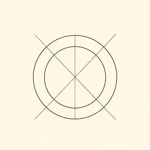 A minimalist abstract representation of a mathematical concept involving non-commutative rings and the Jacobson radical. Use geometric shapes and lines to symbolize the theoretical foundations and relationships between these algebraic structures. The composition should be clean and precise, focusing on the interplay of forms to convey the complexity and elegance of the subject.