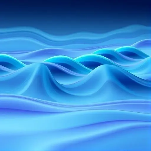 A visually appealing representation of the classical wave equation. Depict a series of interconnected, stylized waves propagating across a smooth, abstract surface. The waves should vary in amplitude and frequency, illustrating the core principles of wave behavior. Use a color palette that suggests energy and motion, perhaps blues, greens, and purples. Focus on the visual flow and dynamic nature of the waves.