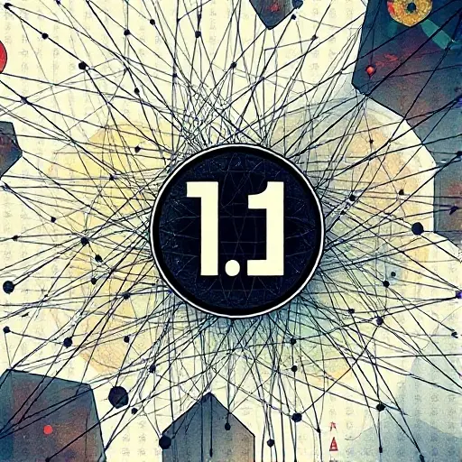 An abstract illustration of a lambda calculus symbol, representing the concept of non-termination in untyped lambda calculus. The symbol should be surrounded by a network of interconnected lines and nodes, symbolizing the infinite loops and recursive calls that can occur. The overall composition should evoke a sense of complexity and the potential for unbounded computation.