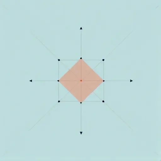 A geometric illustration of Minkowski's fundamental theorem on convex bodies, featuring a convex set in a high-dimensional space with lattice points and their relationship. The image should depict a symmetric convex body centered at the origin, with a grid of lattice points intersecting the body, highlighting the key concept of the theorem. Use a clean, minimalist style with geometric shapes and a color scheme that emphasizes clarity and precision.