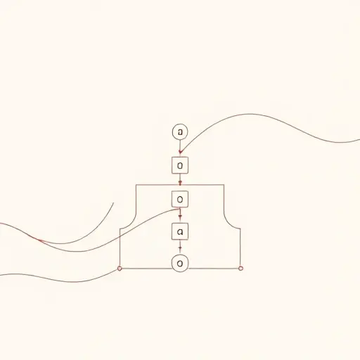 A minimalist abstract representation of a data sorting algorithm, featuring flowing lines and geometric shapes that symbolize order and hierarchy, with subtle hints of multi-criteria optimization and dominance concepts, rendered in a clean, high-quality style