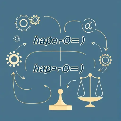 An abstract illustration representing type theory normalization: a stylized lambda calculus expression transforming smoothly into a simplified form, surrounded by symbolic gears and flowing arrows indicating the process of reduction, with subtle scales balancing concepts of decidability and consistency, all rendered in a clean, high‑quality smallHQ visual style.