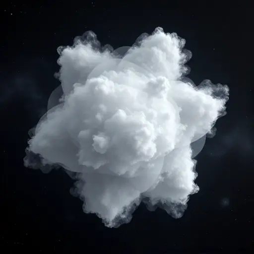 An abstract visualization of quasimultisets representing quantum particles, with overlapping fuzzy boundaries and probabilistic density clouds symbolizing superposition and indistinguishability, set against a dark cosmic background with subtle quantum foam textures, no text, no labels, no digits, no equations, no human figures, no recognizable objects