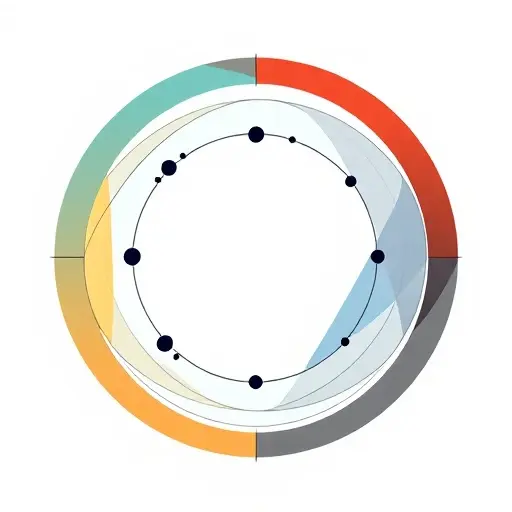 An abstract illustration representing the concept of zero divisors in rings, integral domains, and fields. The image should depict a mathematical ring with elements interacting, some elements canceling each other out (zero divisors), and others forming a coherent structure (integral domain). Use geometric shapes and abstract forms to represent these mathematical concepts, with a focus on the transition from rings to integral domains and fields.