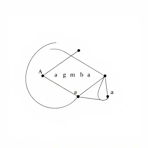 A minimalist abstract representation of algebraic structures and commutator mechanisms in associative algebras, featuring flowing geometric shapes and subtle mathematical symbols to convey theoretical concepts without text or numbers