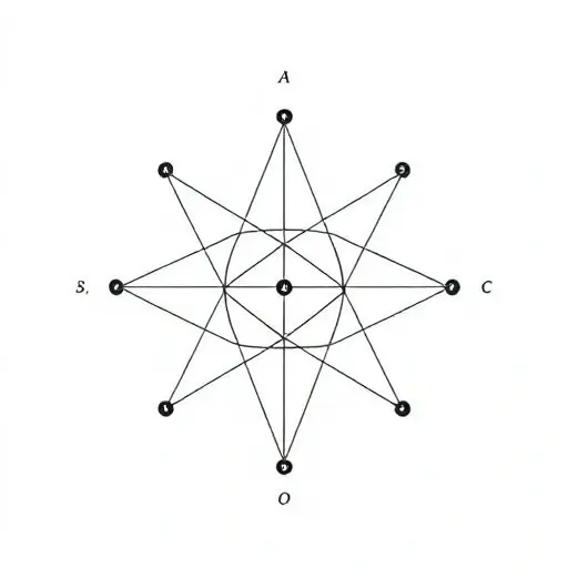 A detailed illustration of a mathematical theorem, featuring abstract geometric shapes and symbols representing the theoretical foundations of invariant theory. The image should include interconnected nodes and lines symbolizing mathematical relationships, with a focus on symmetry and balance. The background should be minimalistic, allowing the mathematical elements to stand out clearly.