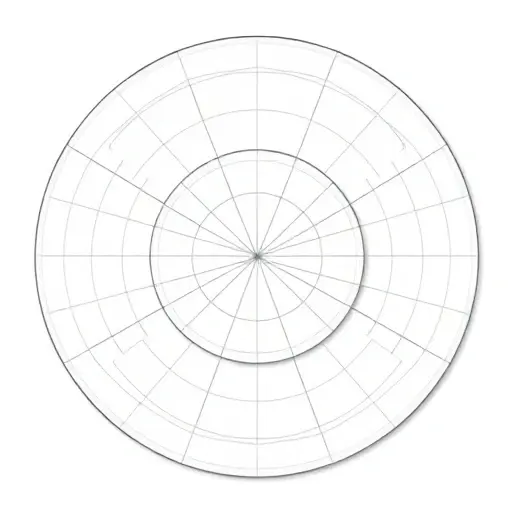 A Poincaré disk model in hyperbolic geometry, showing multiple geodesic lines as circular arcs perpendicular to the boundary circle, with a clean white background and no text or labels